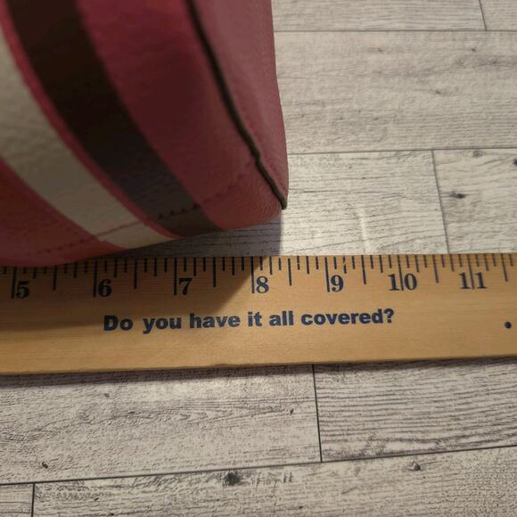 COACH Small Town Bucket Bag in Colorblock Stripe Pink White NO CROSSBODY STRAP - Picture 13 of 16